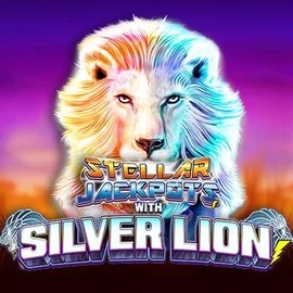 Official Jackpots logo: Stellar Jackpots with Silver Lion by Lightning Box Game at Seven Casino
